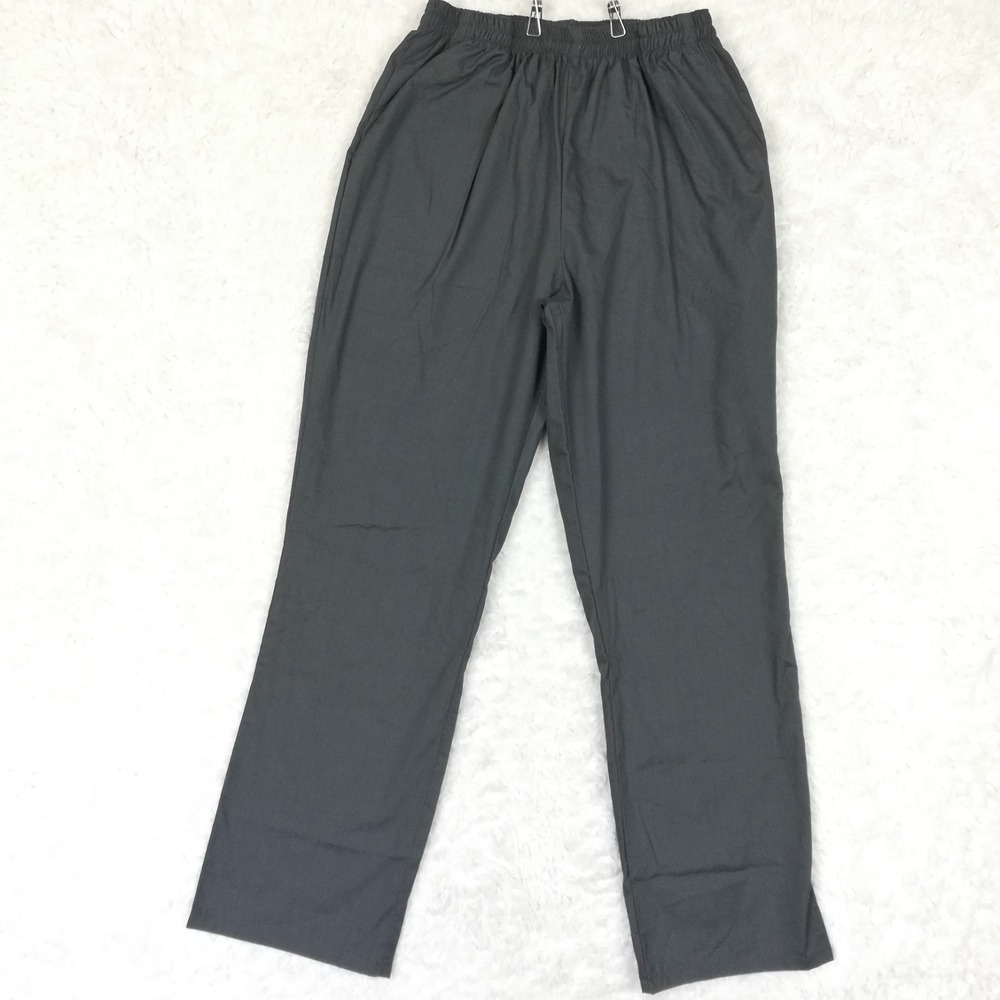 All Heart Womens Pants Scrubs Pull On Straight Leg Pewter Gray High Rise S M L
